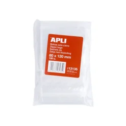 Apli Agipa - 100 Sachets à fermeture zip - 80 x 120 mm - transparent