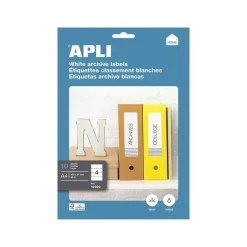 Apli Agipa - 40 Étiquettes adhésives blanches multi-usages - 190 x 61 mm - coins arrondis - réf 12920