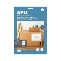 Apli Agipa - 20 Étiquettes adhésives blanches multi-usages - 210 x 148 mm - coins droits - réf 12918