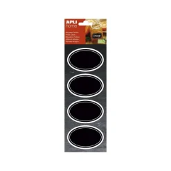Apli Agipa - 8 Étiquettes ardoise ovales - 80 x 50 mm