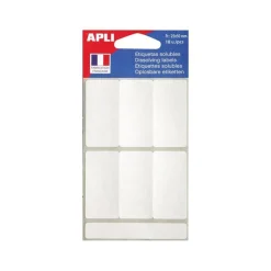 Apli Agipa - 18 Étiquettes blanches solubles - kraft - 25 x 50 mm