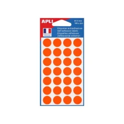 Apli Agipa - 168 Étiquettes oranges rondes - 28 x 6 mm - diamètre 15 mm - réf 111845
