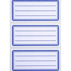 Apli Agipa - 24 Étiquettes scolaires cadre et lignes bleus - 34 x 75 mm - réf 111980
