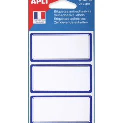 Apli Agipa - 24 Étiquettes scolaires cadre bleu - 34 x 75 mm - réf 111951