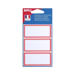 Apli Agipa - 24 Étiquettes scolaires cadre rouge - 34 x 75 mm - réf 111949