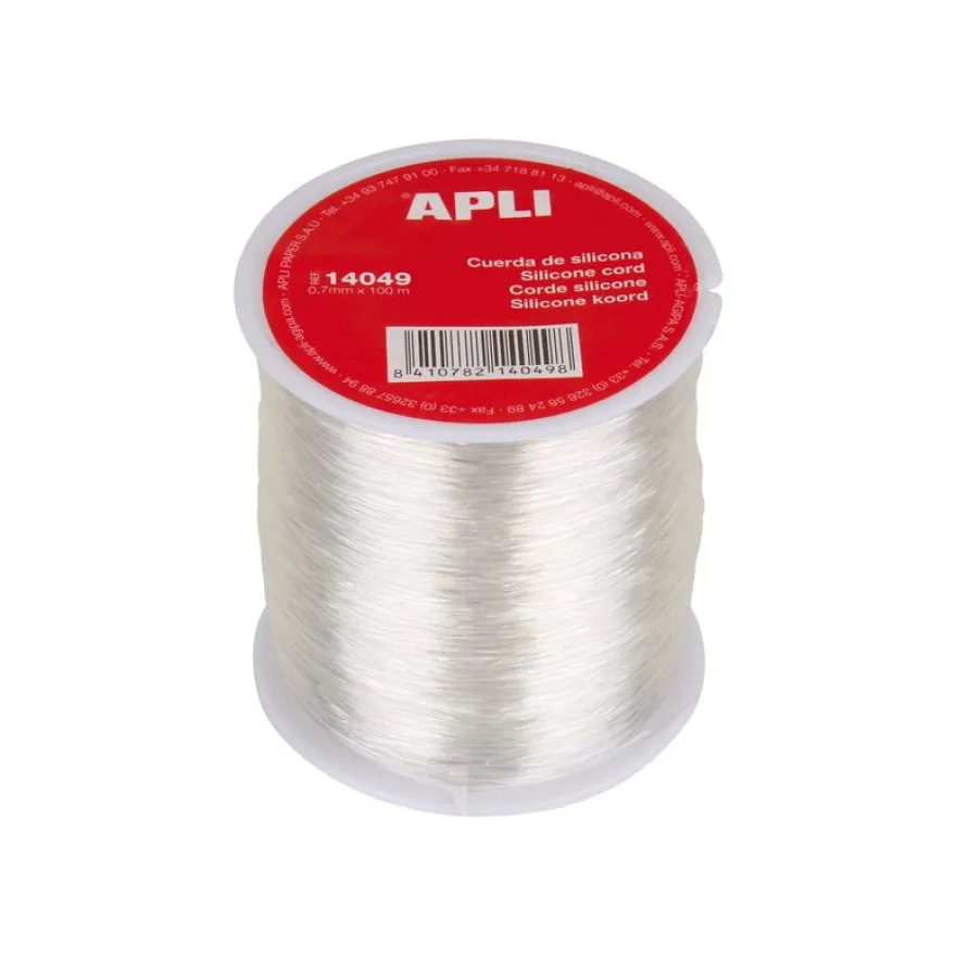 Apli Agipa - Bobine de fil silicone - 0,7 mm x 100 m - transparent