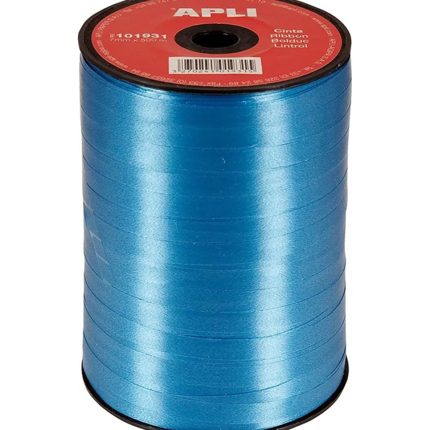 Apli Agipa - Bolduc lisse - ruban d'emballage 7 mm x 500 m - bleu