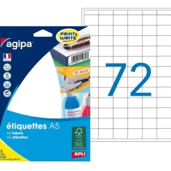 Apli Agipa - Etui A5 - 1152 Étiquettes blanches multi-usages - 16 x 22 mm - coins arrondis - réf 114007