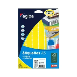 Apli Agipa - Etui A5 - 720 Étiquettes jaunes multi-usages - 16 x 22 mm - réf 114334