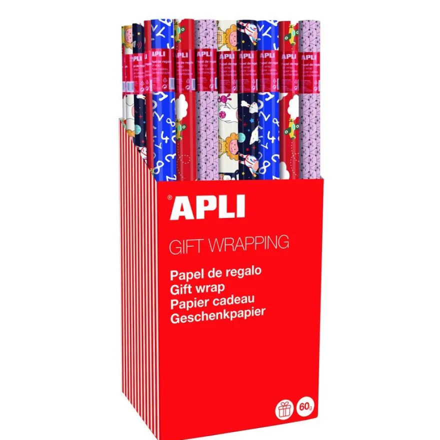 Apli Agipa - Papier cadeau - 70 cm x 2 m - différents motifs enfants