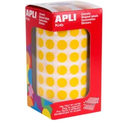 Apli Agipa - Rouleau de pastilles adhésives - jaune - diamètre 10,5 mm