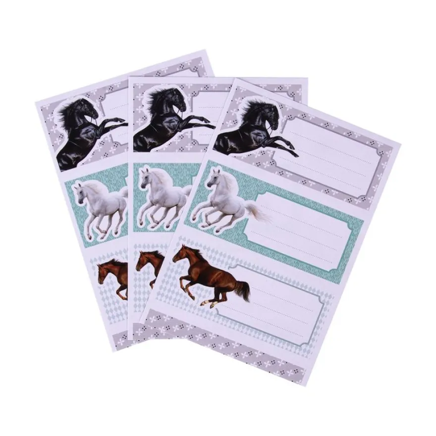 Apli Chevaux - 9 Étiquettes scolaires - 36 x 81 mm