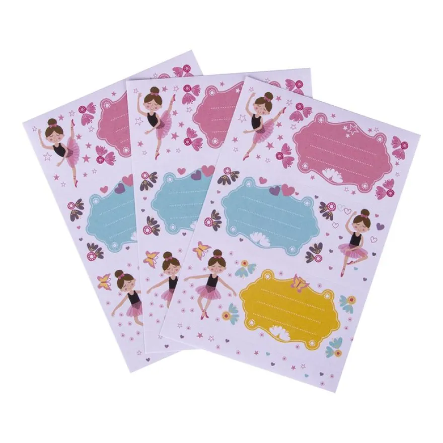 Apli Danseuses - 9 Étiquettes scolaires - 36 x 81 mm