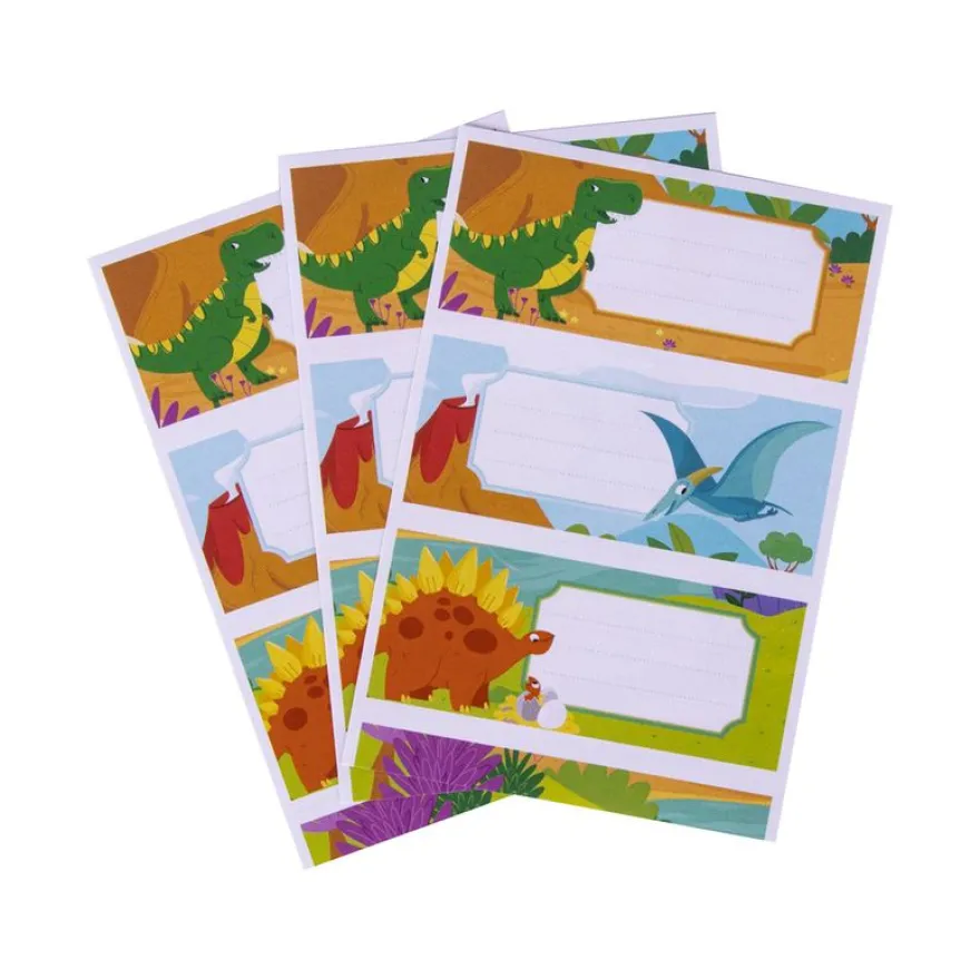 Apli Dinosaures - 9 Étiquettes scolaires - 36 x 81 mm