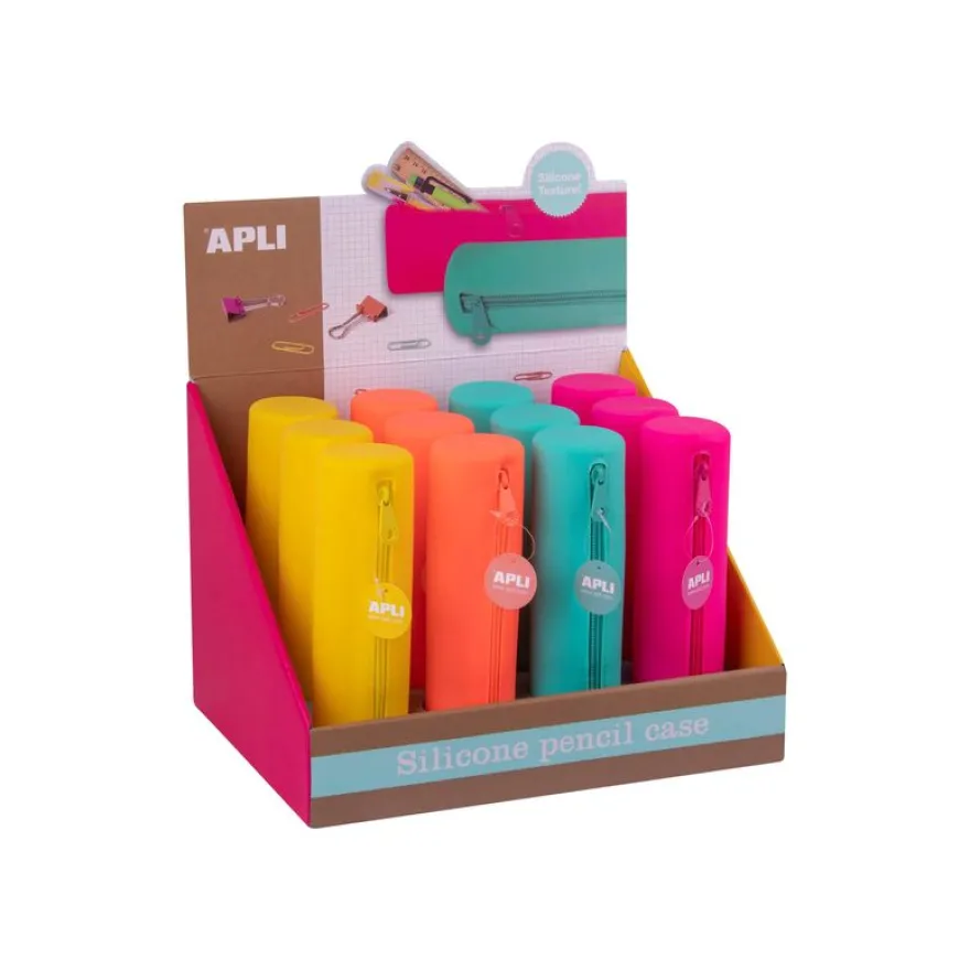 Apli Fluor - Trousse ronde 1 compartiment - silicone - disponible dans différentes couleurs