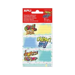 Apli Grafitis - 9 Étiquettes scolaires - 36 x 81 mm