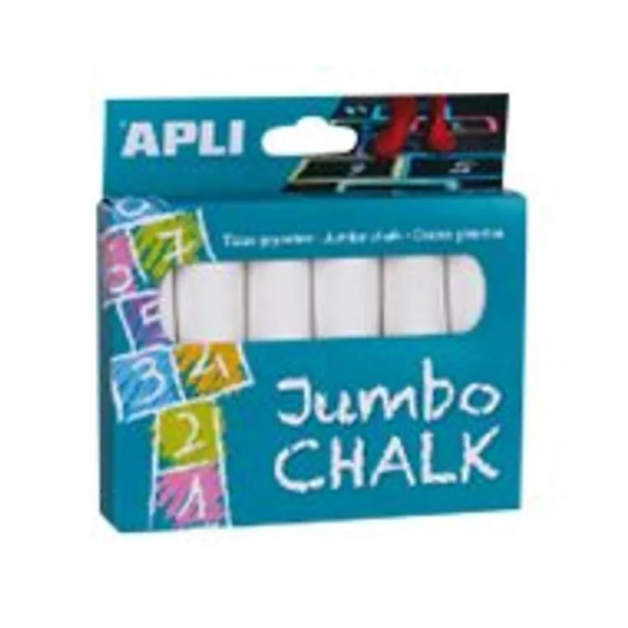 Apli Jumbo - 6 craies géantes blanches - pour trottoir