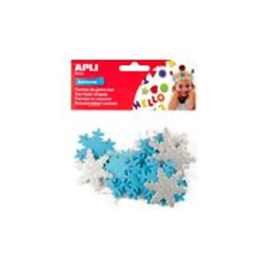 APLI kids - 22 Adhésif décoratif mousse - flocons - argenté(e), bleu clair