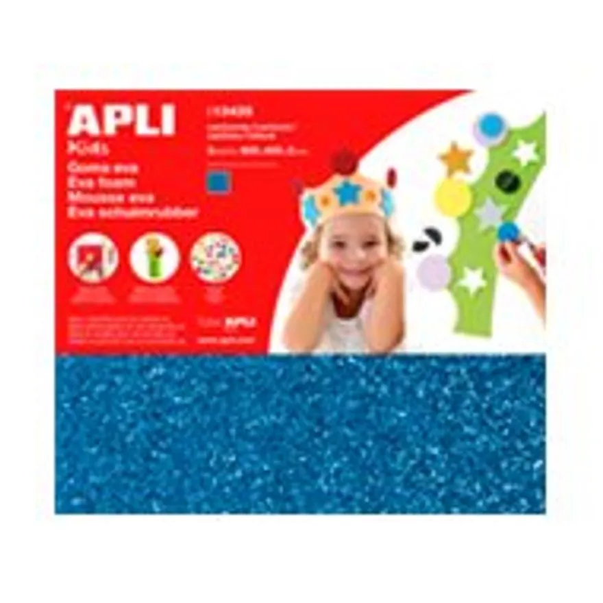 APLI kids - 1 feuille mousse - EVA - 60 x 40 x 0.2 cm - or pailleté