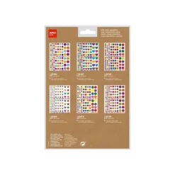 Apli Kids - 624 Gommettes kraft - couleurs assorties : jaune, violet, rouge, bleu clair, vert clair, gris-bleu, fuchsia (6 feuilles)