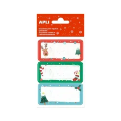 Apli kids - 9 étiquettes cadeau - 73 x 35 mm - Noël/rennes