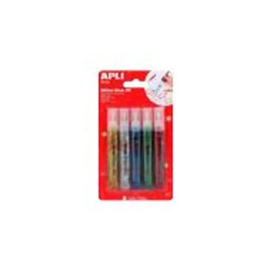 APLI kids - 5 Tubes de colle à paillettes