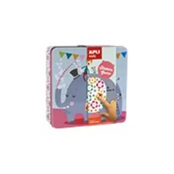 Apli Kids - Boîte métallique jeu de gommettes - éléphant
