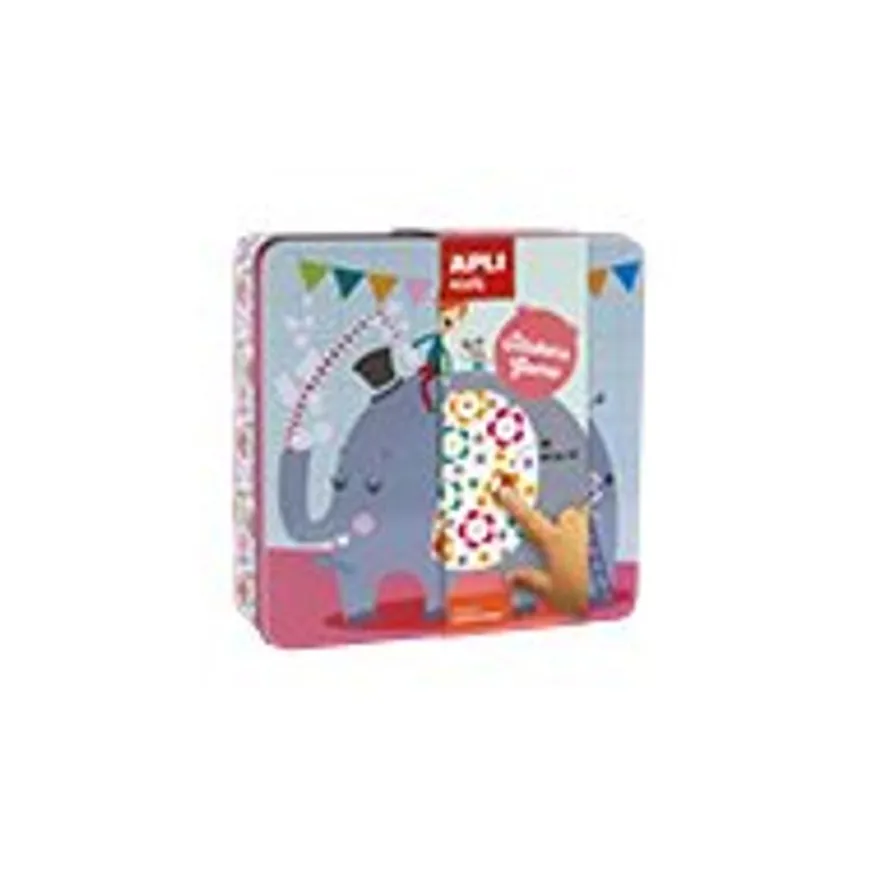 Apli Kids - Boîte métallique jeu de gommettes - éléphant