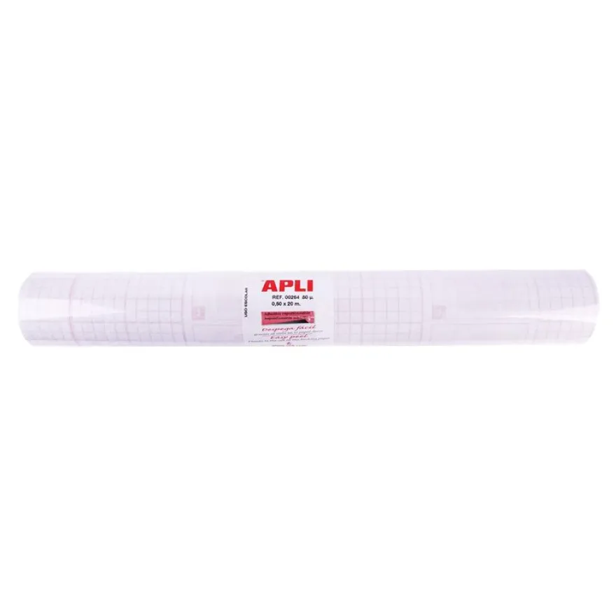 APLI Kids - Couverture de livre - Rouleau de 20 x 0.5 m - adhésif repositionnable - transparent - polypropylène