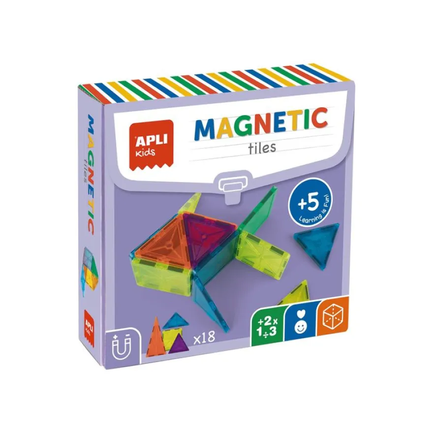 APLI kids - Transparent magnetic tiles - premier âge