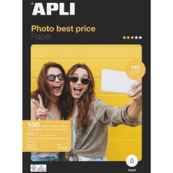 Apli Paper - Papier photo brillant - A4 - 140 g/m² - 100 feuilles