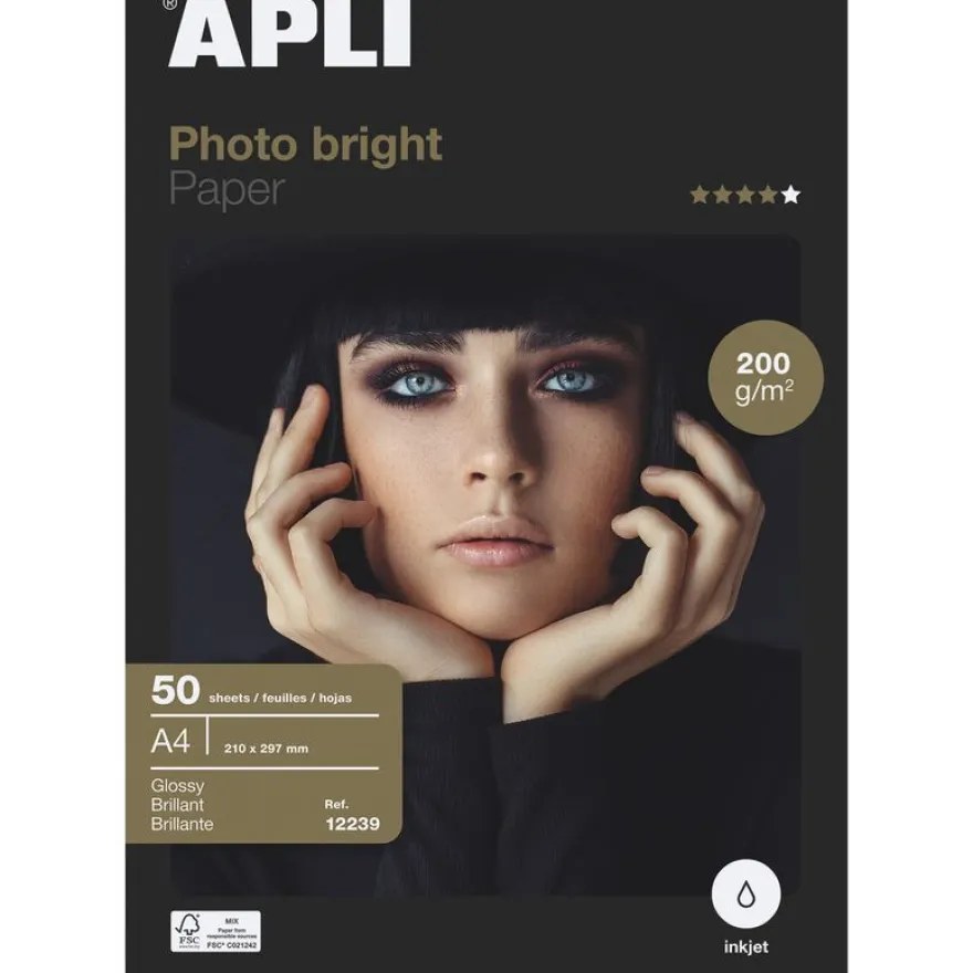 Apli Paper - Papier photo brillant - A4 - 200 g/m² - 50 feuilles