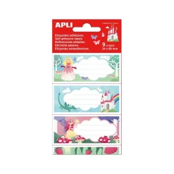 Apli Princesses - 9 Étiquettes scolaires - 36 x 81 mm