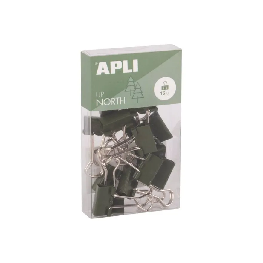 APLI Up North - Pince double clip - métal - vert foncé - pack de 15