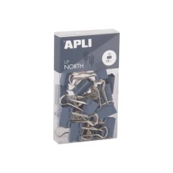 APLI Up North - Pince double clip - métal - bleu roi - pack de 15