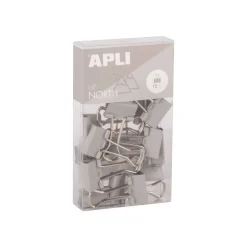 APLI Up North - Pinces-feuilles repliables - métal - gris - pack de 15