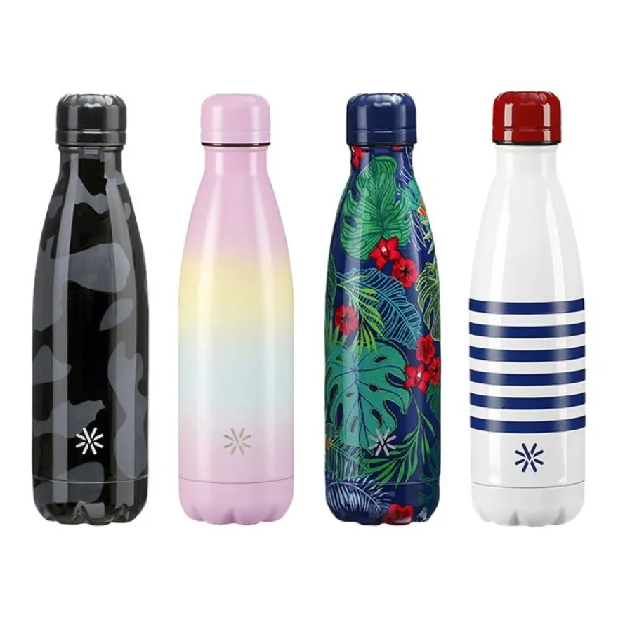 Aqua Fancy - Gourde Bouteille isotherme 500 ml - double paroi - disponible dans différentes couleurs - Viquel