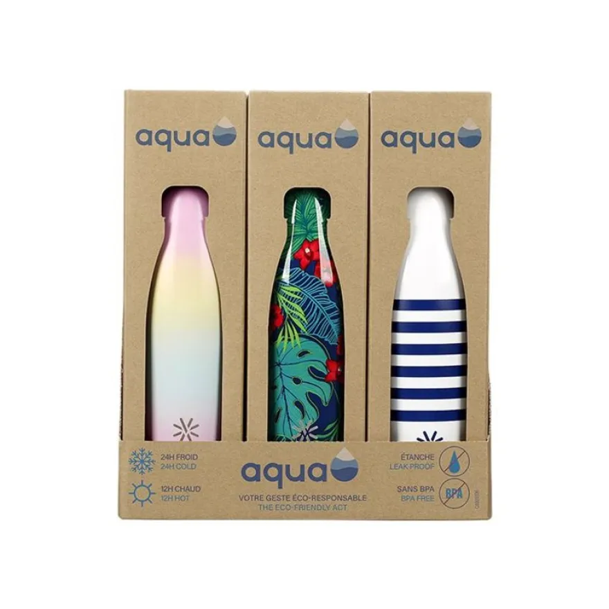 Aqua Fancy - Gourde Bouteille isotherme 500 ml - double paroi - disponible dans différentes couleurs - Viquel