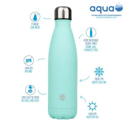 Aqua Pastel - Gourde Bouteille isotherme 500 ml - double paroi - disponible dans différentes couleurs - Viquel