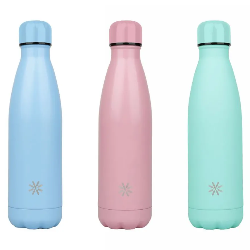 Aqua Pastel - Gourde Bouteille isotherme 500 ml - double paroi - disponible dans différentes couleurs - Viquel