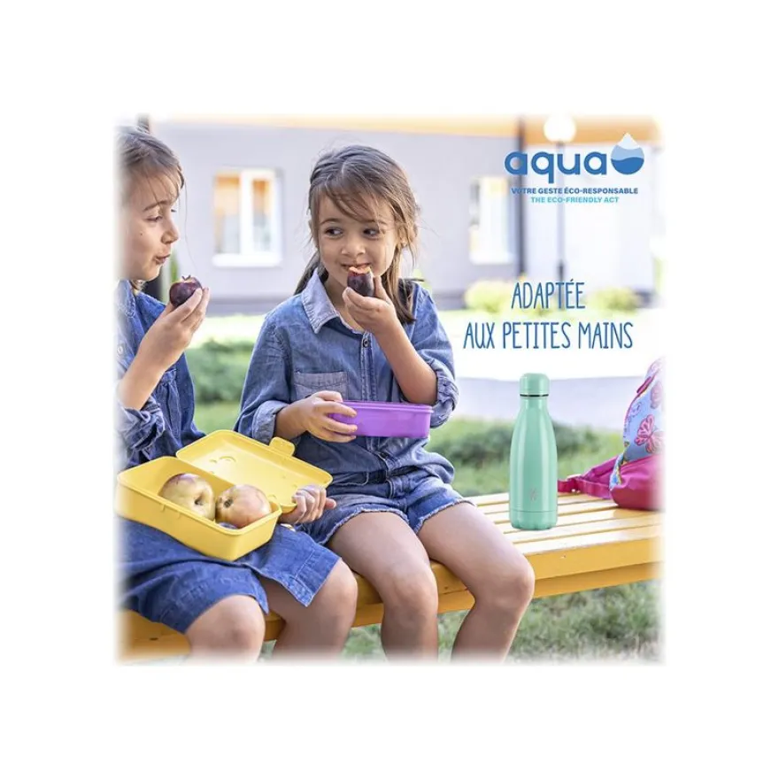 Aqua Pastel - Gourde Bouteille isotherme 350 ml - double paroi - disponible dans différentes couleurs - Viquel