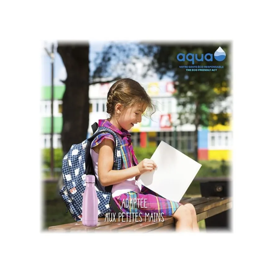 Aqua Pastel - Gourde Bouteille isotherme 350 ml - double paroi - disponible dans différentes couleurs - Viquel