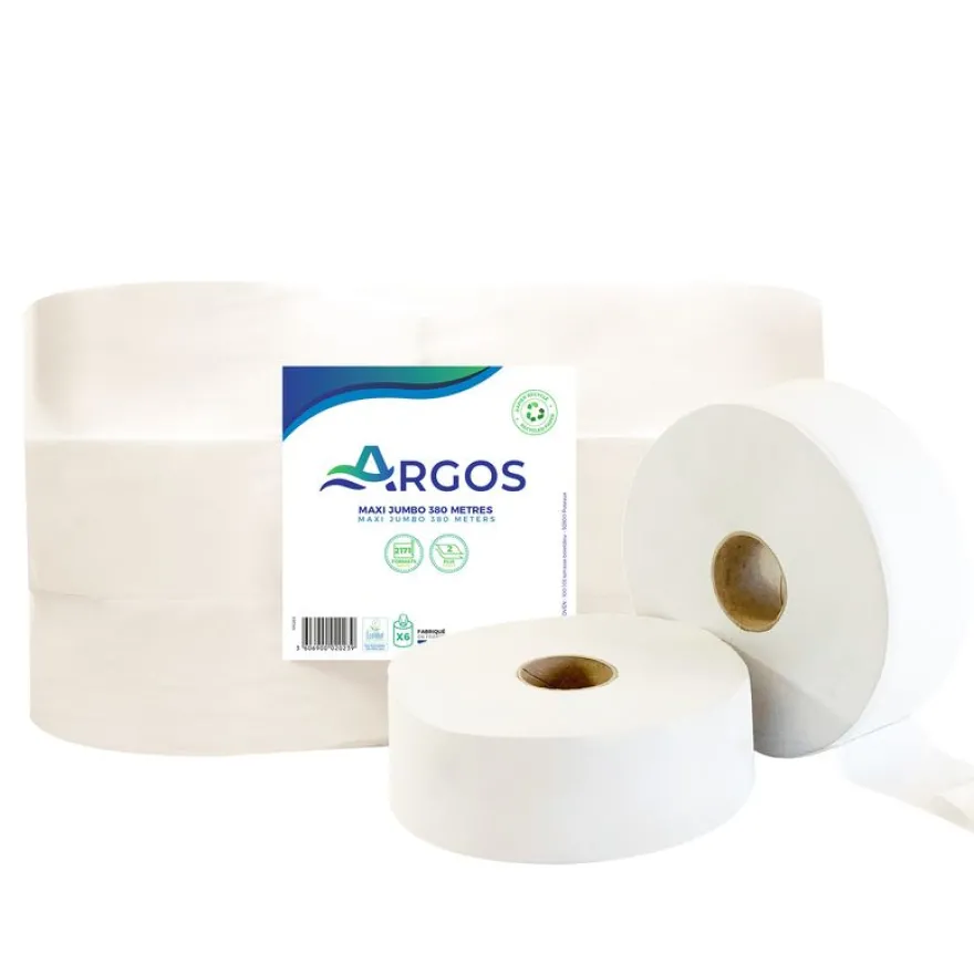 Argos - Papier toilette Maxi Jumbo - 6 rouleaux de 2171 feuilles - 2 plis - 380m