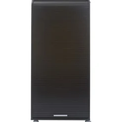 Armoire haute à rideaux ORGA - 2 tiroirs - H140 cm - Noir