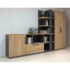 Armoire haute ARCADE - L81 x H184 x P45 - 2 portes - chêne/anthracite