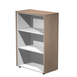 Armoire haute Flora - L82,8xP43xH119,8 cm - portes mélaminés - 2 étagères - merisier arabis