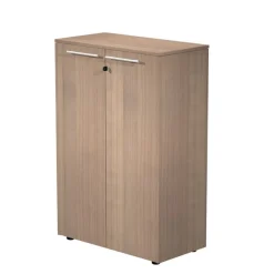 Armoire haute Flora - L82,8xP43xH119,8 cm - portes mélaminés - 2 étagères - merisier arabis