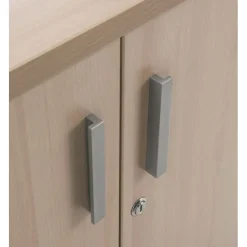 Armoire haute INEO/LEVEL/STEELY/WOODY - L80 x H180 x P47 - 2 portes - Corps blanc - Portes et dessus imitation Chêne clair
