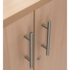 Armoire haute IRIS - H180 x L80 x P47 - 2 portes - Corps Blanc perle - Dessus et portes Blanc perle