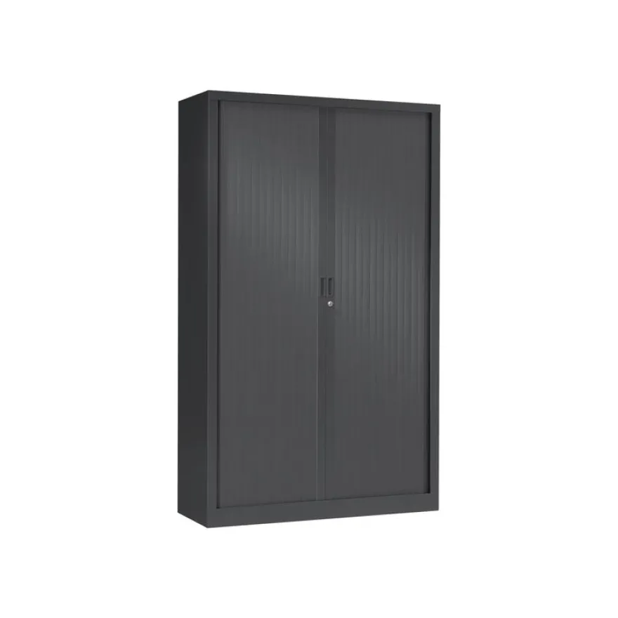 Armoire haute monobloc à rideaux GENERIC - 198 x 120 x 43 cm - corps et rideaux anthracite